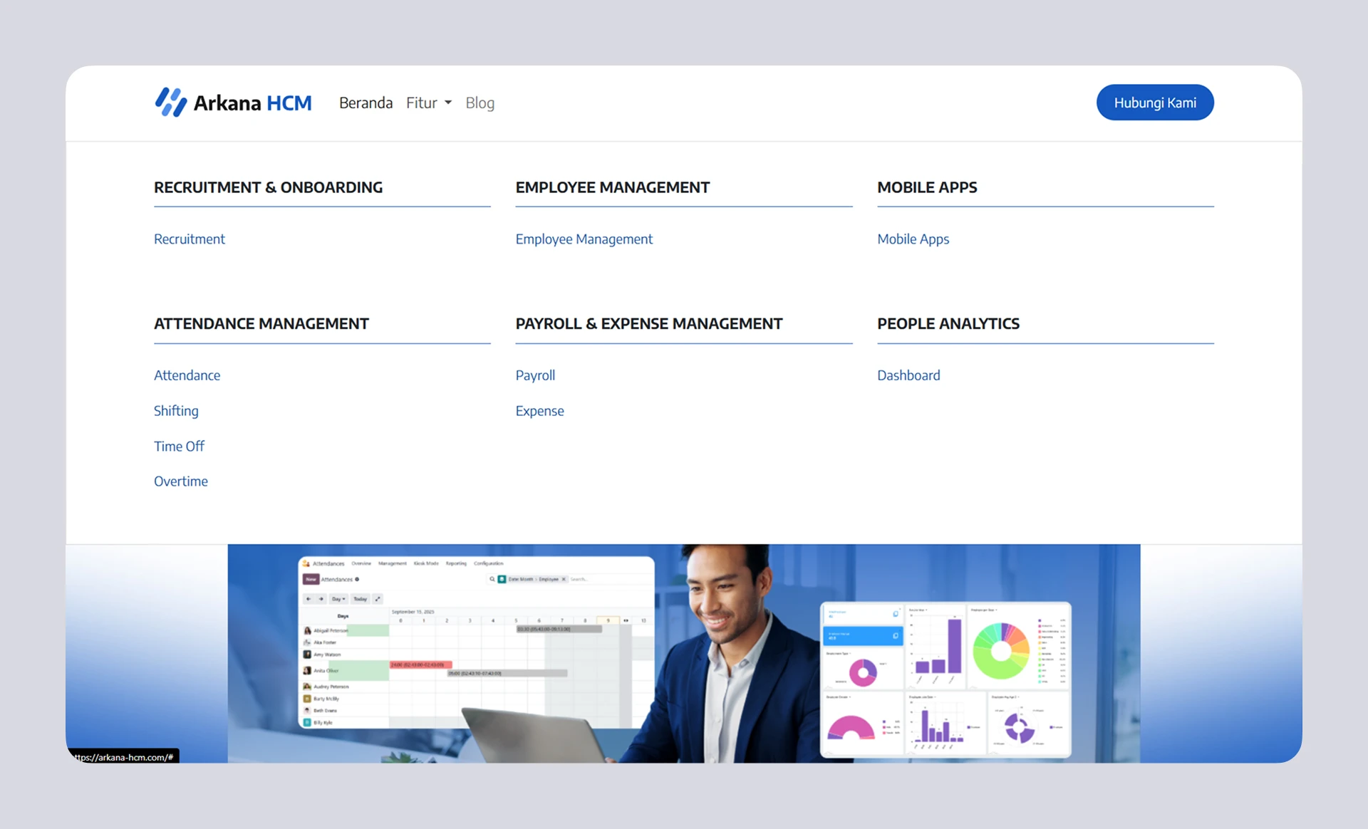 Arkana HCM Mockup Website