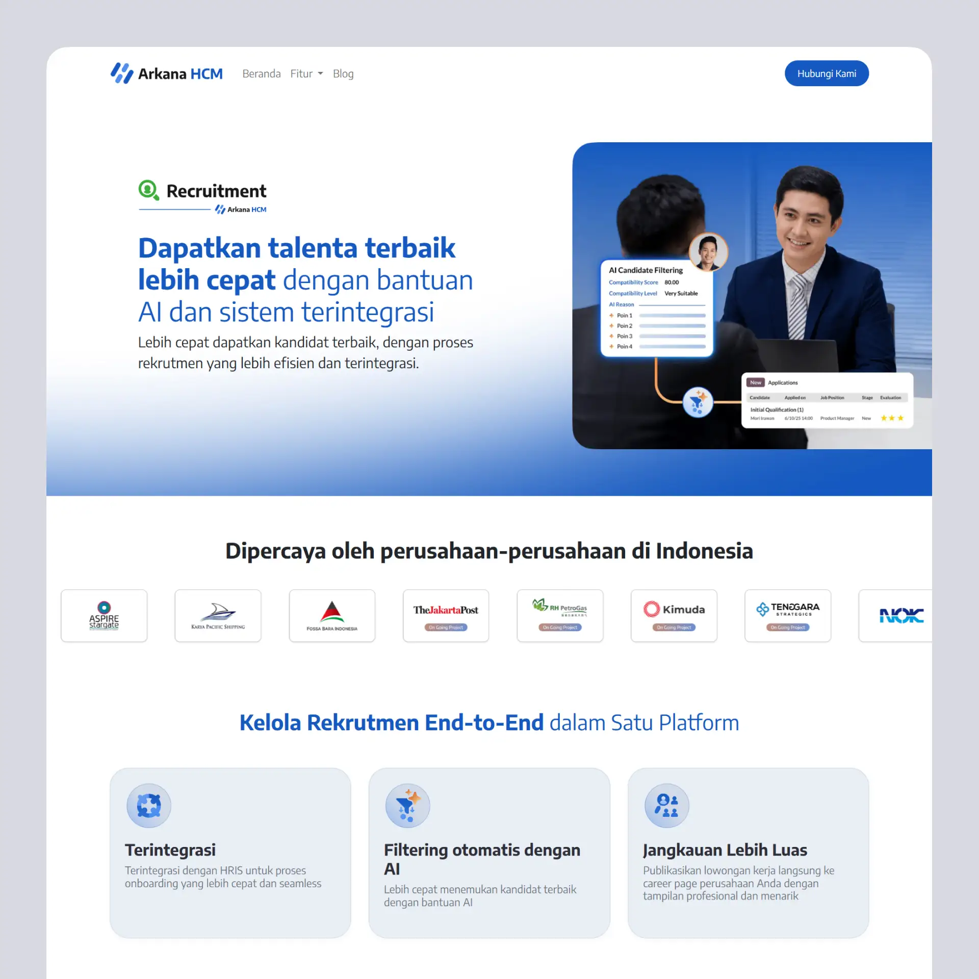 Arkana HCM Mockup Website