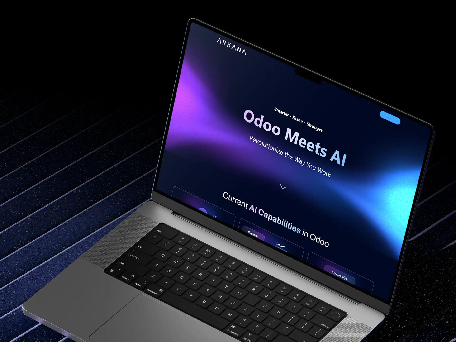 Mock Up Landing Page Arkana Odoo Meets AI