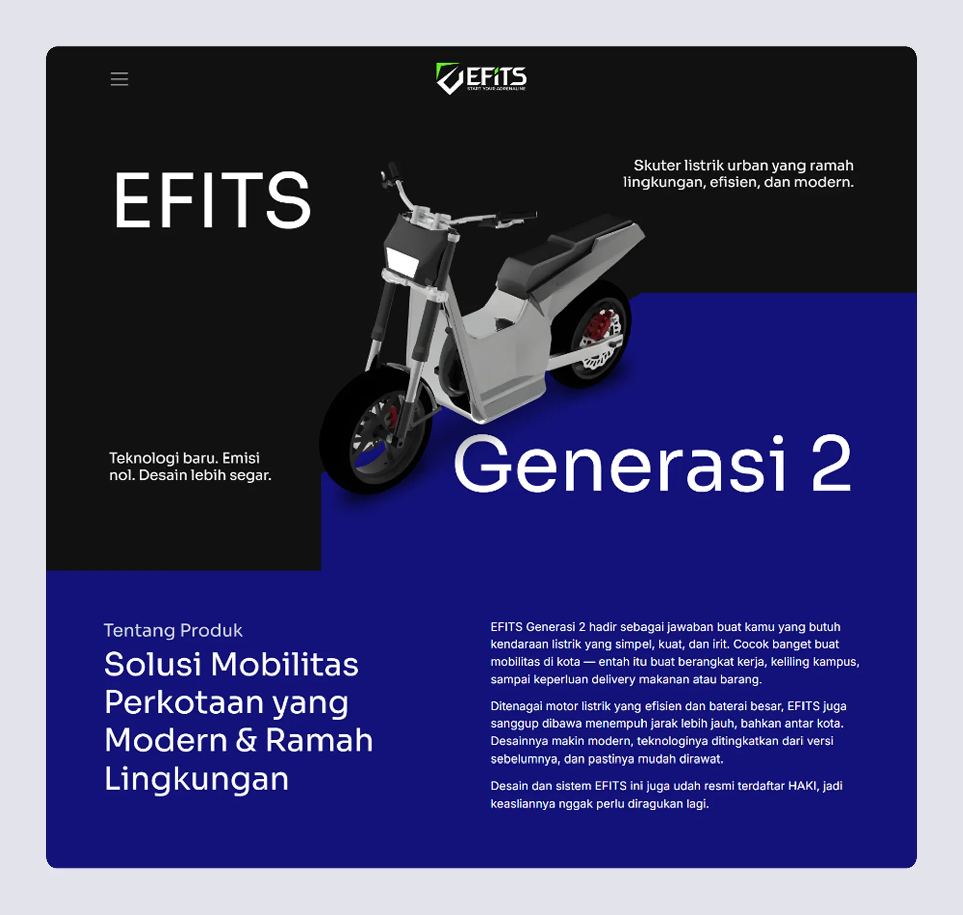 Hero &amp; About Us Section EFITS Website